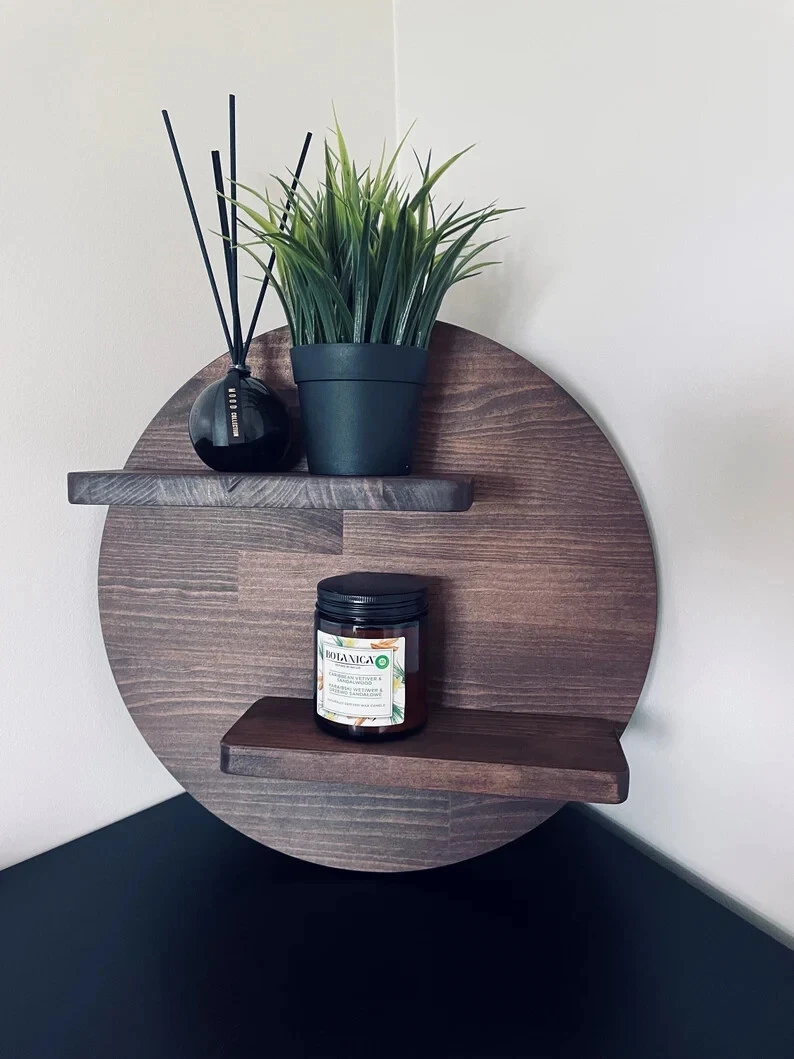 Wall Mount Shelf Open Unique Designer Rustic Home Decor, floating shelves Gift
