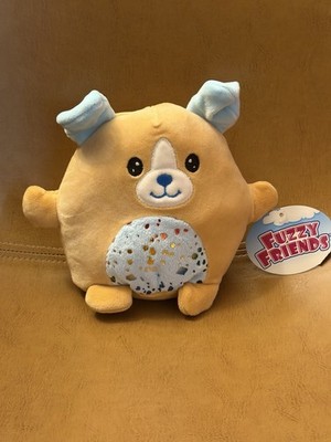 Greenbrier Fuzzy Friends Dog Plush Doll Small Beige Blue White