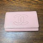 AUTHENTIC Chanel Pink Caviar Leather 6-Key with card holders — photo 1