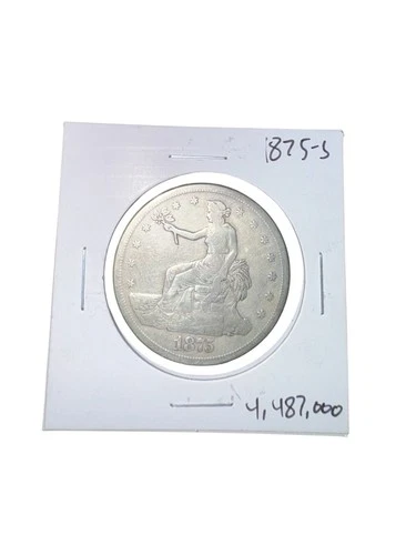 1875-S Trade Dollar Silver Coin “details”