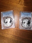 Lot of Two: 2022 S Silver American Eagle $1 PCGS PR70DCAM First Strike  2oz Silv