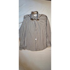 Express 1MX Button Down Shirt Mens Small Grey Excellent Fitted Micro Dot Long Sl