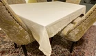 ‘PALM RESTAURANT’ OFF WHITE  COTTON TABLECLOTH NICE DOUBLE PICK HEM IS PERFECT
