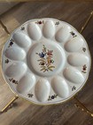 Hand-painted ceramic deviled egg plate with floral design — photo 4