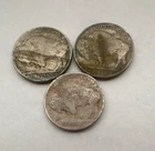 LOT OF 3 BUFFALO NICKELS 1913 TYPE 1 AND 2 DENVER