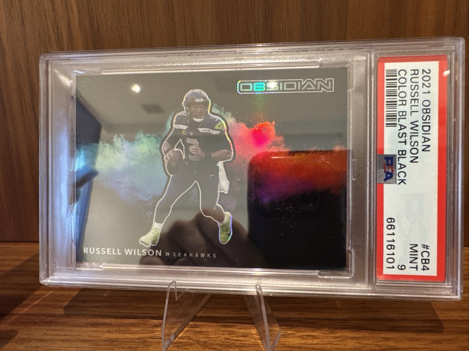 2021 Obsidian Russell Wilson Color Blast Black #CB-4 PSA 9