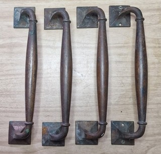 Brass bronze door pulls edwardian Art Deco