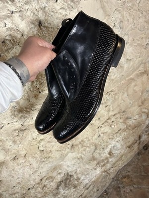 Stacy Adams Madison Spectator Spat Cap Toe Demi Boot Two Tone Black 00109-001