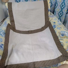 OLIVET MPOLO & CO Brown NEUTRAL Striped DOT Pair Of Standard PILLOW SHAMS