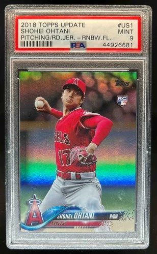 2018 Topps Update Shohei Ohtani RC Rainbow Foil Rookie #US1 Angels PSA 9
