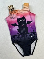 DESTIRA gymnastics Leotard CAT BAT Halloween LEO gk OMBRE Child Extra Small CXS