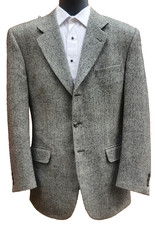 Burberrys Saks Fifth Ave Men's 40R Three Button Black White Tweed Style Blazer