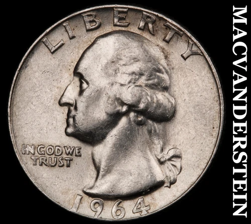 1964-D Washington Quarter- Silver- Scarce Better Date No Reserve #J2537