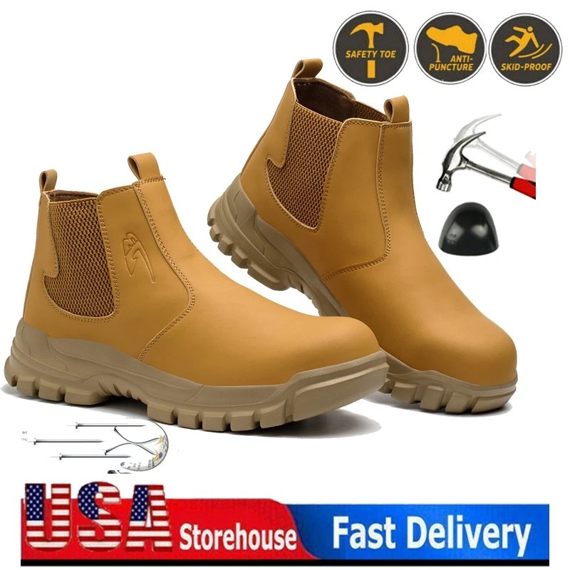 Construction Work Shoes Mens Safety Shoes Steel Toe Sneakers Non Slip Boots