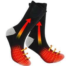 Heated Sock Electric Heated Sock 4000mAh Battery Powered 3 Heating Setting Black