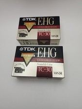 TDK EHG TC-30 Camcorder VHS C Tapes Extra High Grade 2 Pack New Sealed