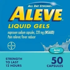 Aleve Liquid Gels Naproxen Sodium Pain Reliever - 50 Count