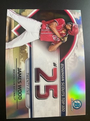 James Wood 2023 Bowman Chrome Scouts Top 100 Rookie Card #BTP-25 Nationals RC