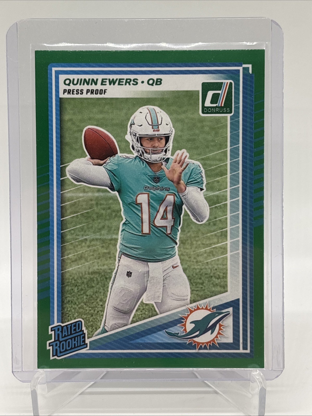 2025 Panini Donruss - Rated Rookie Quinn Ewers #342 Press Proof Green #1401