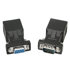 DB9 RS232 to RJ45 Extender, 9-Pin Serial Port Female Male 2-Adapter