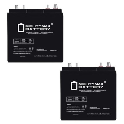 Mighty Max 6V 230AH Dual Terminal Replaces E-Z-GO Shuttle 952E Carrier - 2 Pack