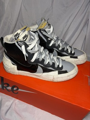 Nike Blazer Mid Sacai Black Grey White Used Size 10.5 Men s BV0072002