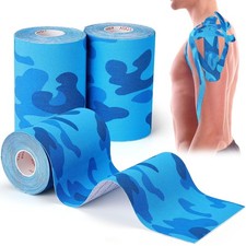 3 PCS Blue Camo Kinesiology Athletic Tape Waterproof LatexFree 4Inx5.5Yd 1.97 per gallon
