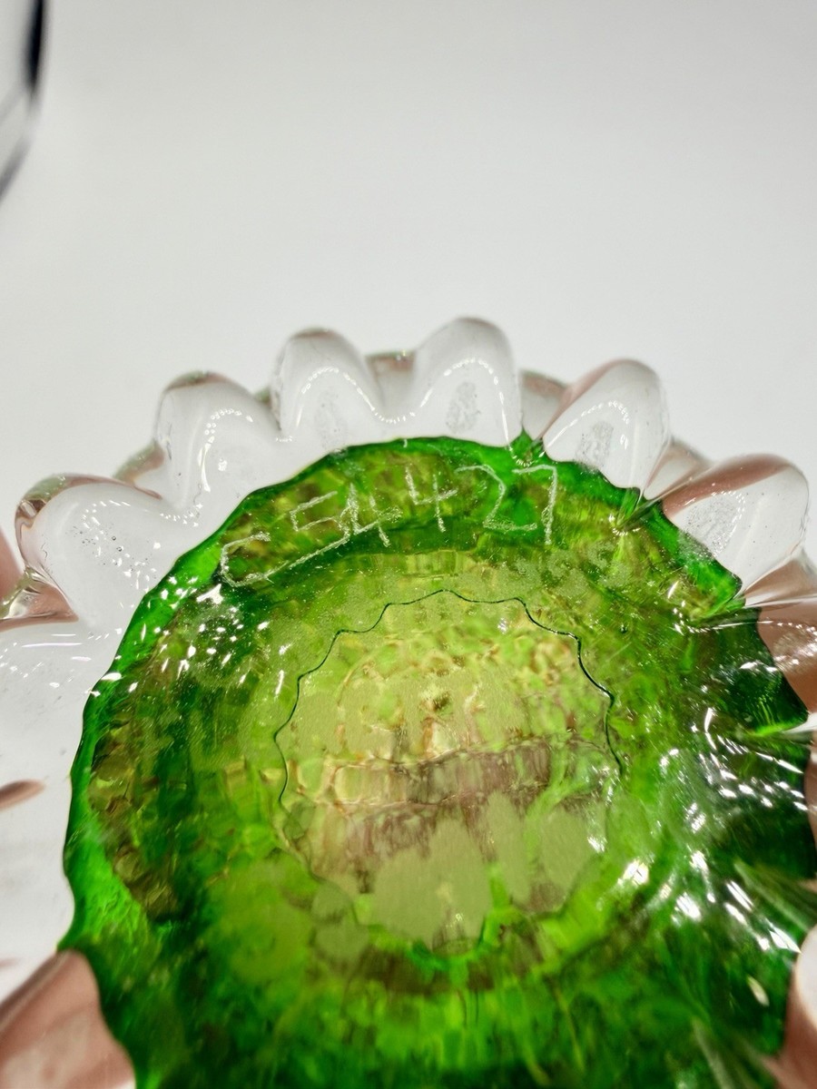 Caithness “Florette” Flower Glass Paperweight Scotland Mini 2