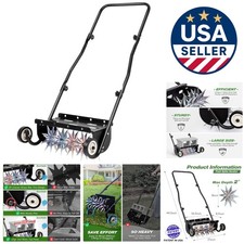 Manual Rolling Lawn Aerator with Weight Tray for Healthy Grass Growth