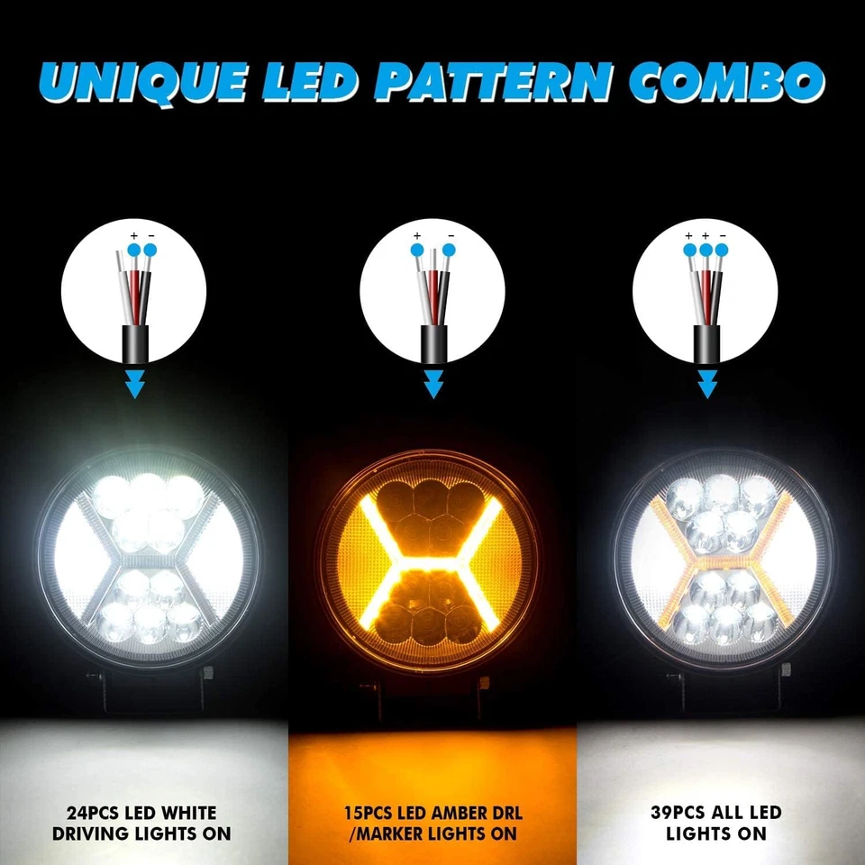 2Pcs Fari a Led 12V Auto, 132W Faretti Supplementari Retromarcia Spot Di Profond - Immagine 3 di 4