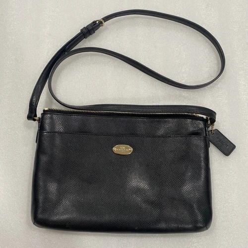 Borsa Coach Cross Body Pelle Ciottolata Tasche Chiusura Zip Ottone Logo Regolabile Us intime Ottimeioni