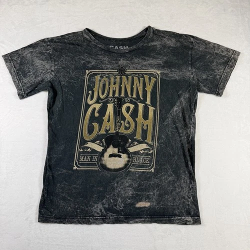 Johnny Cash Men's Graphic T-Shirt Size Large Black Man In Bl Vintage vintage concert t-shirt, vintage, size L, single stitch, B+ condition