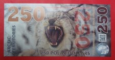 Arctic Territories Banknote 250 Polar Dollars 2017 Luchs A1525 gute Erhaltung