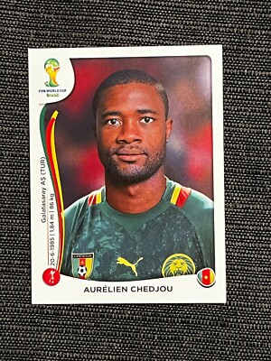 VIGNETTE STICKER  PANINI WORLD CUP BRASIL 2014 AURELIEN CHEDJOU CAMEROUN # 92