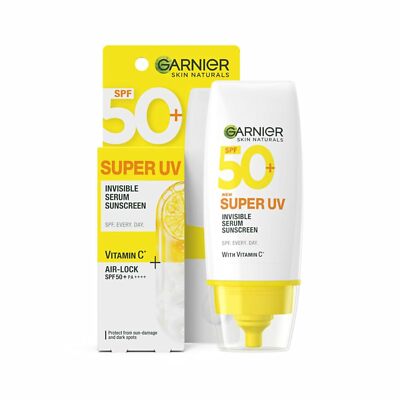 Garnier Super UV Invisible Serum Sunscreen SPF 50 Lightweight Vitamin C 30 ml