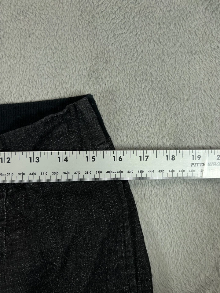 Denim & Co Tapered Mom Jeans Womens Medium 32 Black Denim High Rise Elastic Back - Image 4 of 4