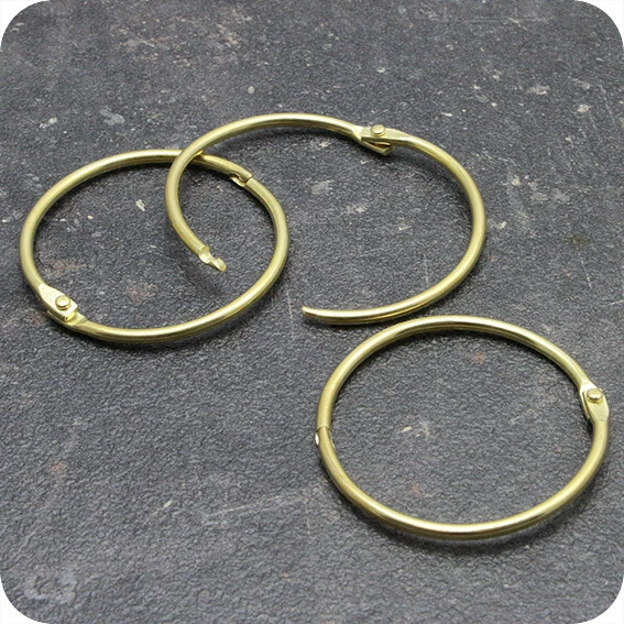 Brass Hinged Ring Book Binder Craft Photo Album Keyring Scrapbook Binding Rings