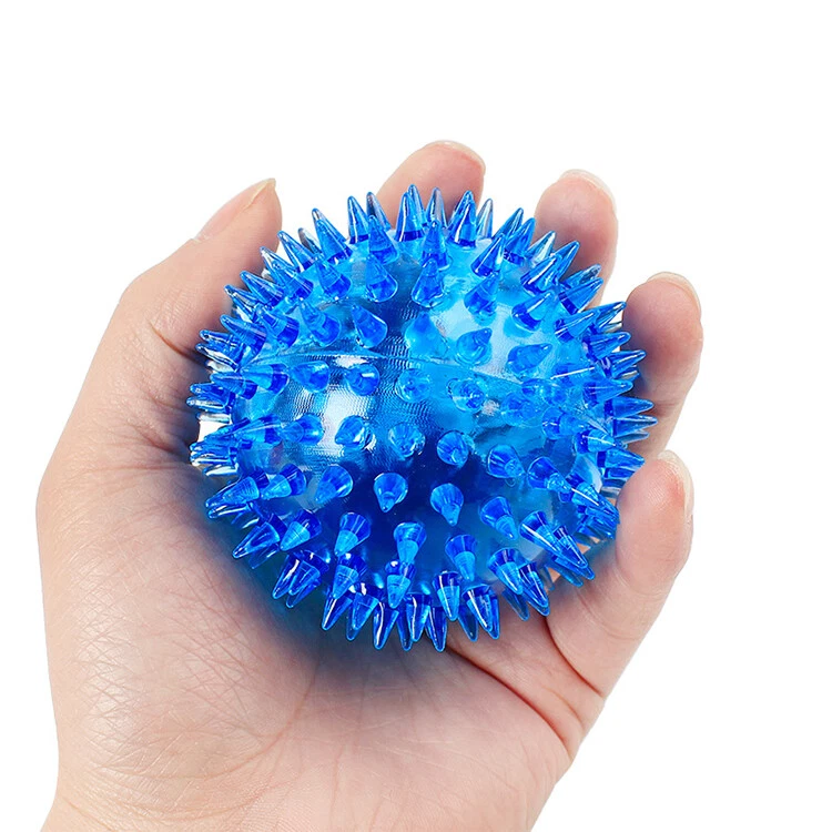 6PC Light up Spike balls Fetching Pets Dogs Play Toys Flashing Lights Squeaker - Image 4 of 4