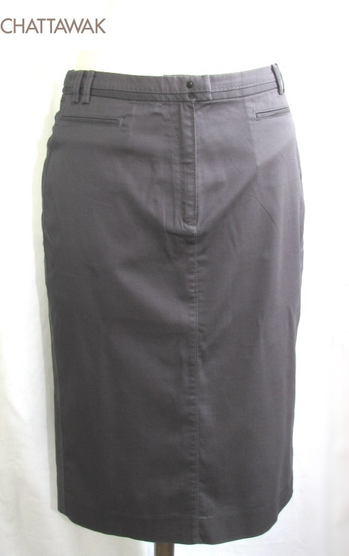 Jupe CHATTAWAK Grise Et Blanche évasée - Taille 36 En Polyester Coton - Occasion Très Bon état