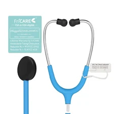 FriCARE Lightweight Single Head Stethoscope (Ocean Blue Tube)