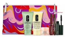 CLINIQUE 7pc GIFT SET w/ Black Honey Lipstick, All About Eyes, HI Mascara DDML