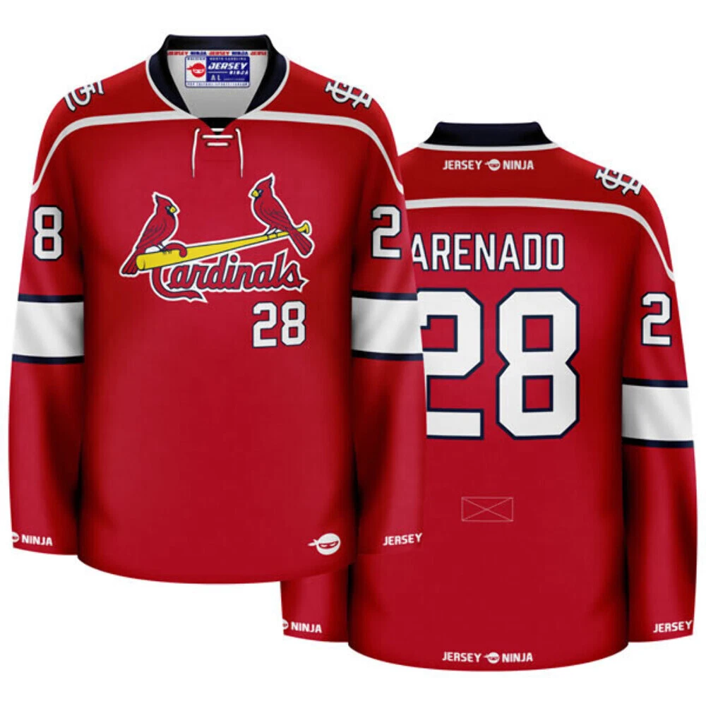 St Louis Cardinals Red Nolan Arenado Crossover Hockey Jersey