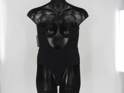Plus Size Women's Eye Candy Body Suit Ribbed Seamless Black Solid Size 1X-2X NEW - 第 5/5 張圖片
