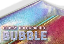 Vinyl Upholstery Embossed Bubble Holographic Glossy Fabric 54" W BTY