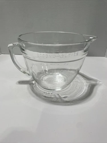 Vintage Anchor Hocking Measuring Bowl Clear Glass 2 Qt, 8 Cup, 2 Liter
