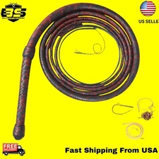 Kangaroo Hide BULL WHIP 12 Feet long 16 Plaits BULLWHIP Belly and Bolster Inside