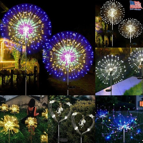 150LED Solar Firework Lights Waterproof Path Lawn Garden Christmas Decor Lamp US - Picture 33 of 47