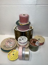 Lot Of 16 Vintage Spool O' Ribbon All Different Brand, Size And Colors See Pics