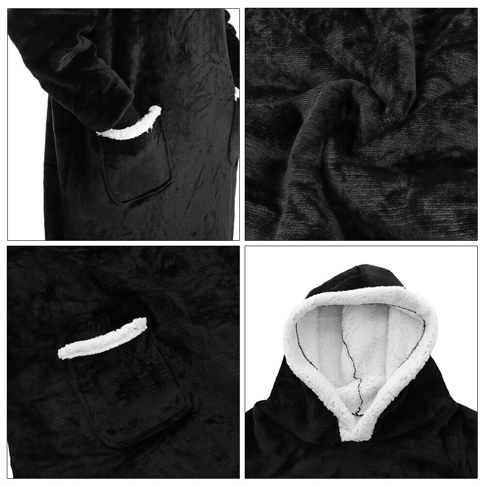 Extra Long Hoodie Blanket Oversized Ultra Plush Sherpa Giant Hooded