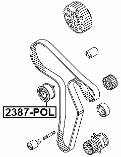 Polea tensora de correa de distribución Febest 2387-POL OEM 03L109243F Foto 2 de 3